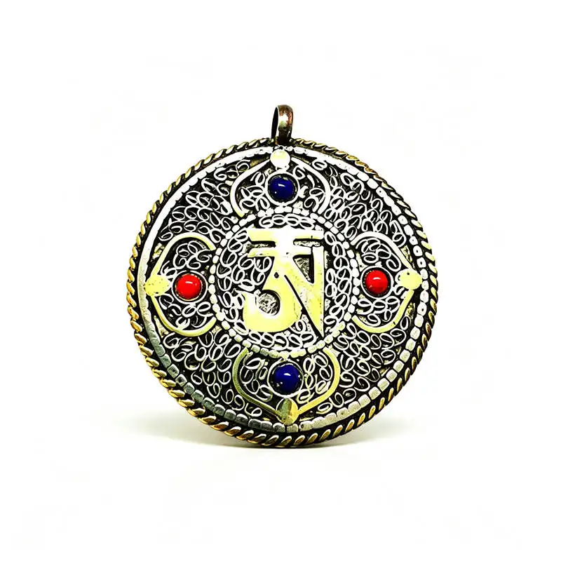 Tibet OM Amulet Pendants Tibetan Jewelry Double Sides Totems TBP703