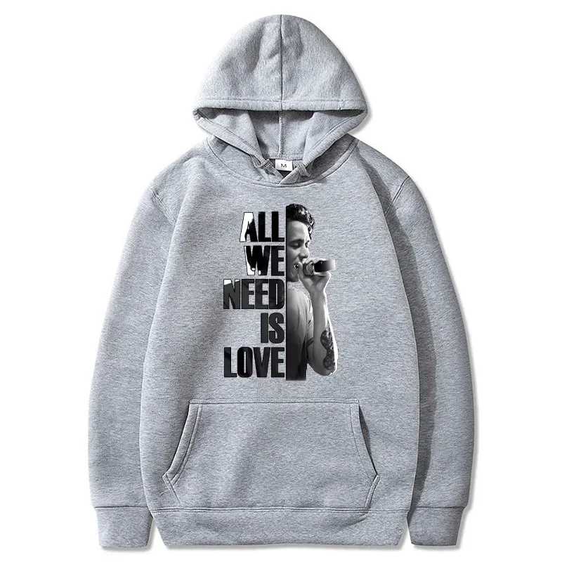 2024 Canserbero Hoodies Men Fashion All We Need Is Love Printed Sweatshirts Women Casual Harajuku Streetwear Tracksuit Hooded