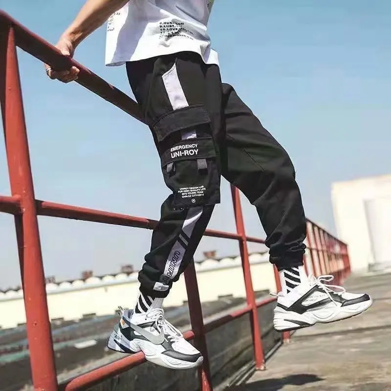 

2024 Spring Men New Fashion Loose Bound Feet Work Pants Casual Trousers Korean High Street All-match Comfortable Harlan Pants