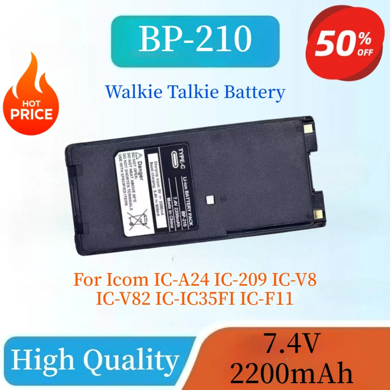 

Brand New BP-210 Upgraded Walkie Talkie Battery 7.4V 2200mAh Li-ion Battery For Icom IC-A24 IC-209 IC-V8 IC-V82 IC-IC35FI IC-F11