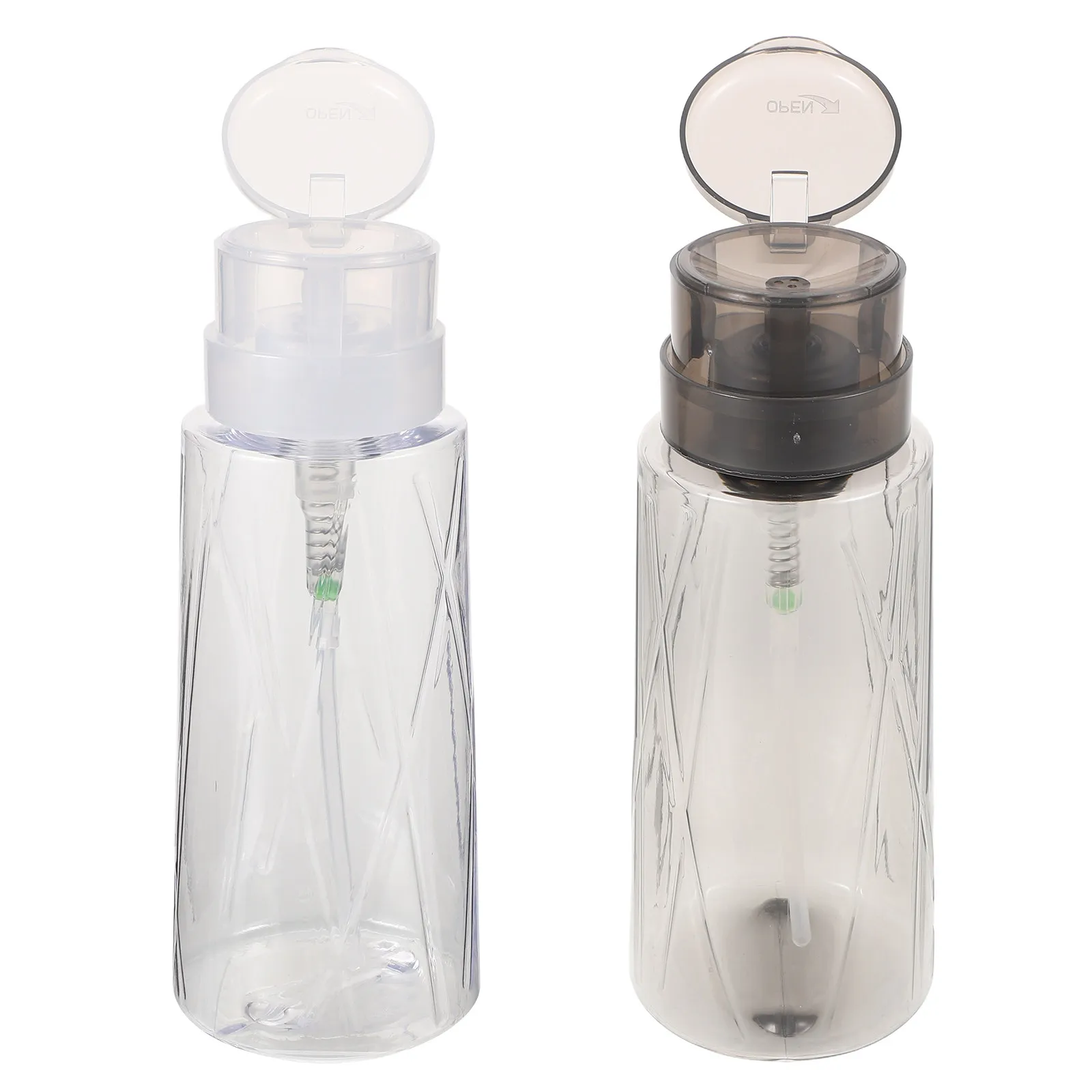 Push Down Nail Polish Remover Bottle Transparent Dispenser Secure Seal Nail Care Remover Container for Salon Home Manicure