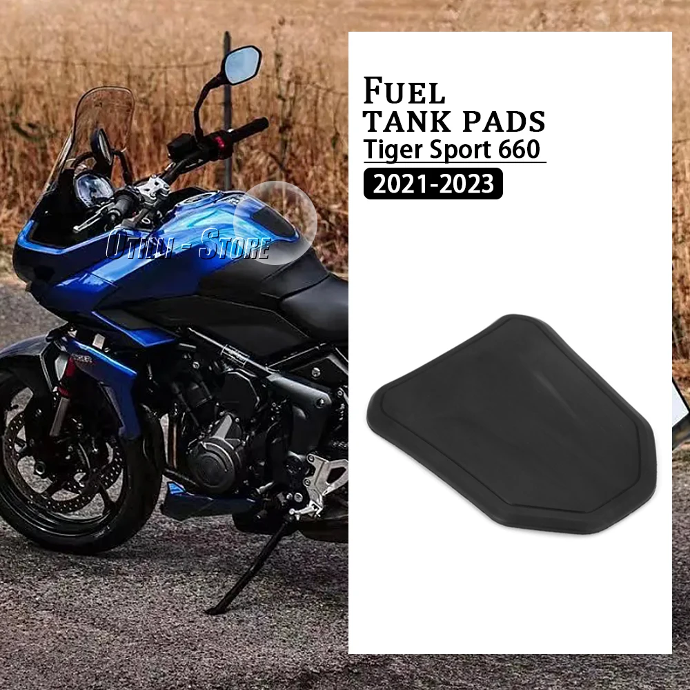 Motorfiets Zwarte Tankpad Anti-Slip Tank Pad Bescherming Stickers Midden Fit 660 2021 2022 2023 Voor Tijger Sport 660 Tijger Sport