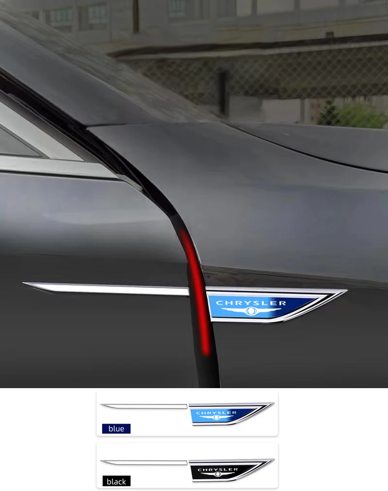 2pcs metal modified body fender trim variant stickers for Chrysler 300c 300 Pacifica 200 Sebring PT Cruiser Car