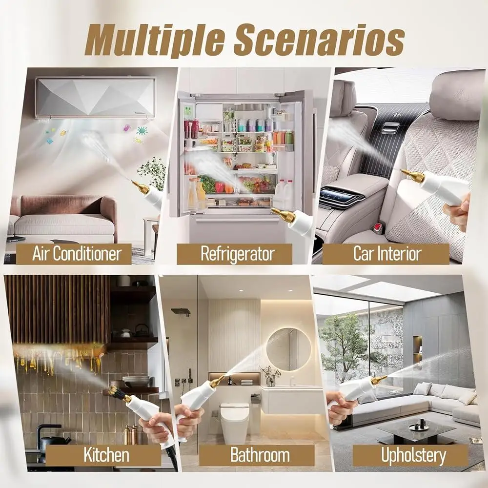 Handheld Steam Cleaner 2500W 15s Heat Up Multi-Surface Deep Cleaning 3.0BAR High Pressure 37oz Large Tank Steam Shot Machine