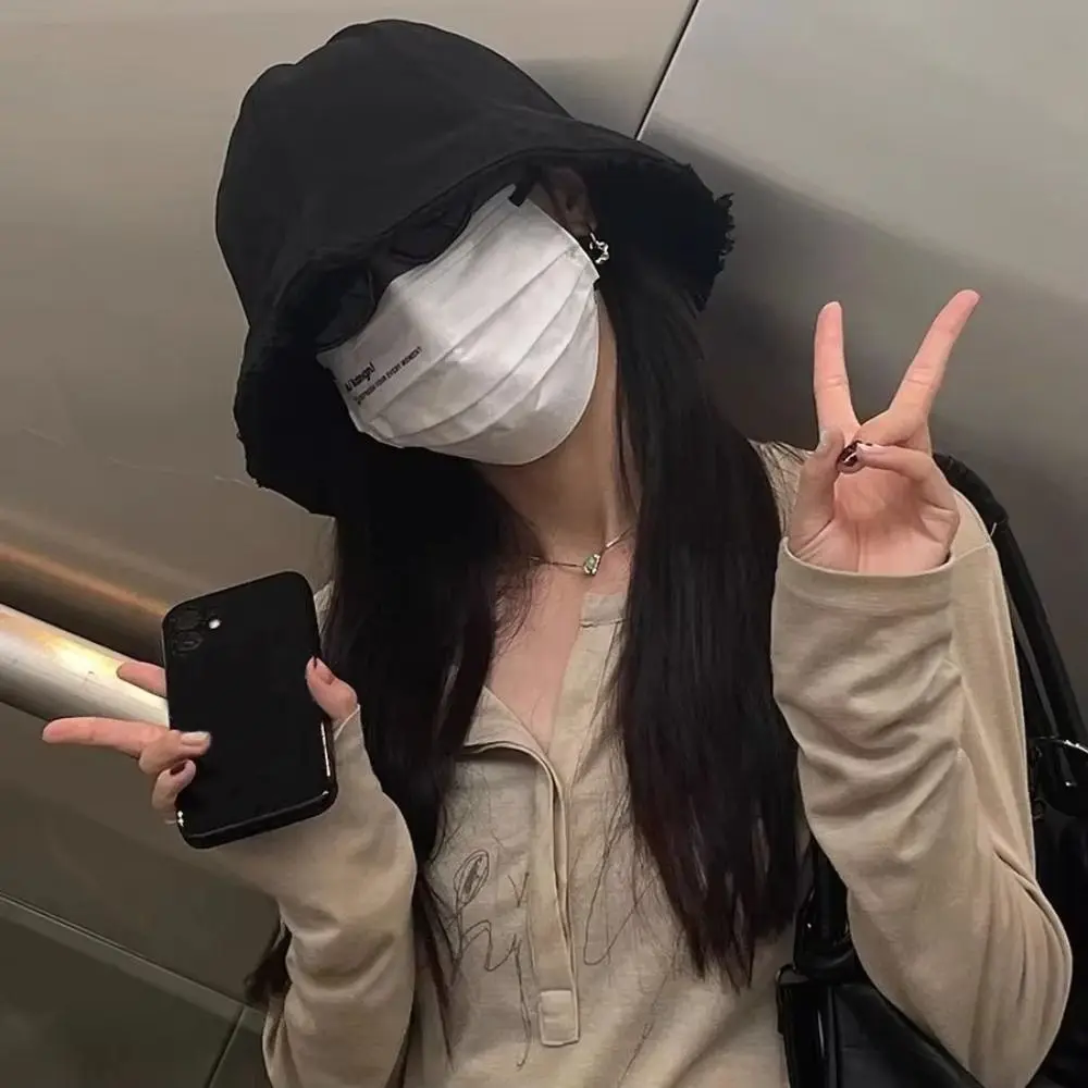 Casual Versatile Bucket Hat Foldable UV Protection Fisherman Hat Oversized Brim Beach Hat Unisex