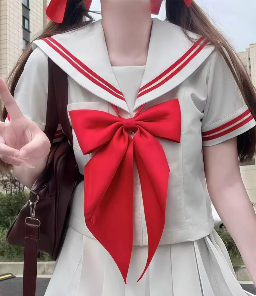 JK Japanese Long Sleeve Navy Collar Fashion Loose Shirt Spring Autumn Girl College Sweet Versatile High Waist Pleated Skirt Sets