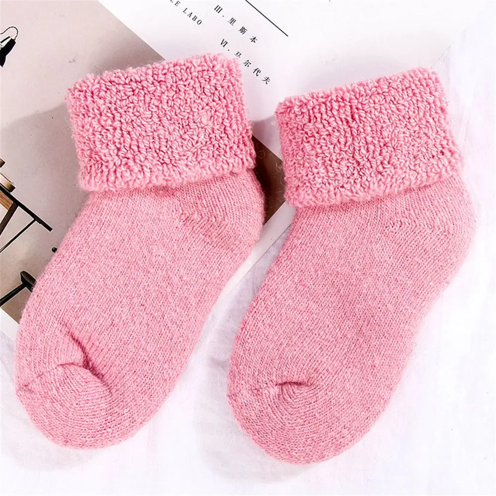 1Pair Real Woolen Thick Baby Kids Socks Winter Soft Warm Socks for Children 0-7 Years Boys Girls Thermal Floor Baby Socks