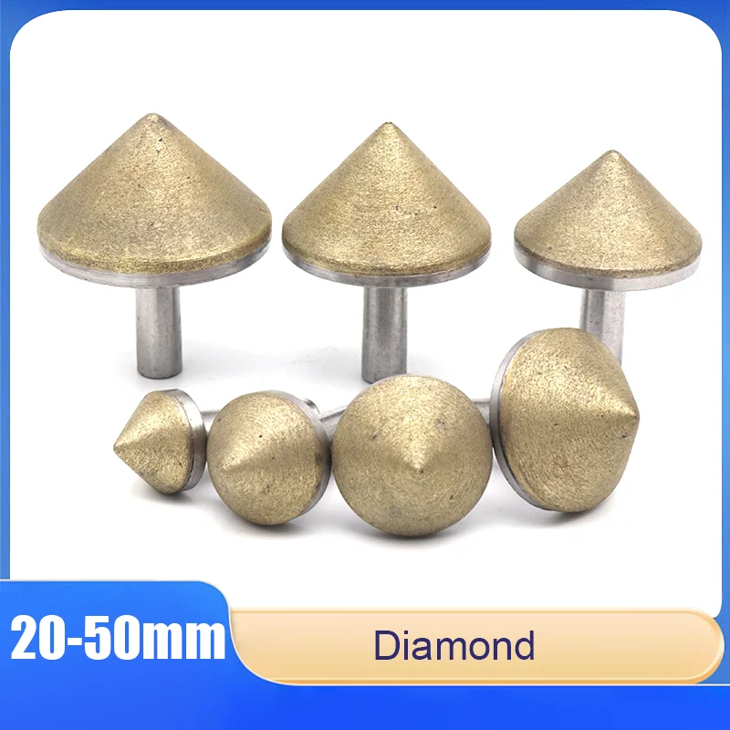 

Electroplated Diamond Chamfering Grinding Head For Jade Glass Polishing Burr Bit Carving Tool 20mm 25mm 30mm 35mm 40mm 45mm 50mm