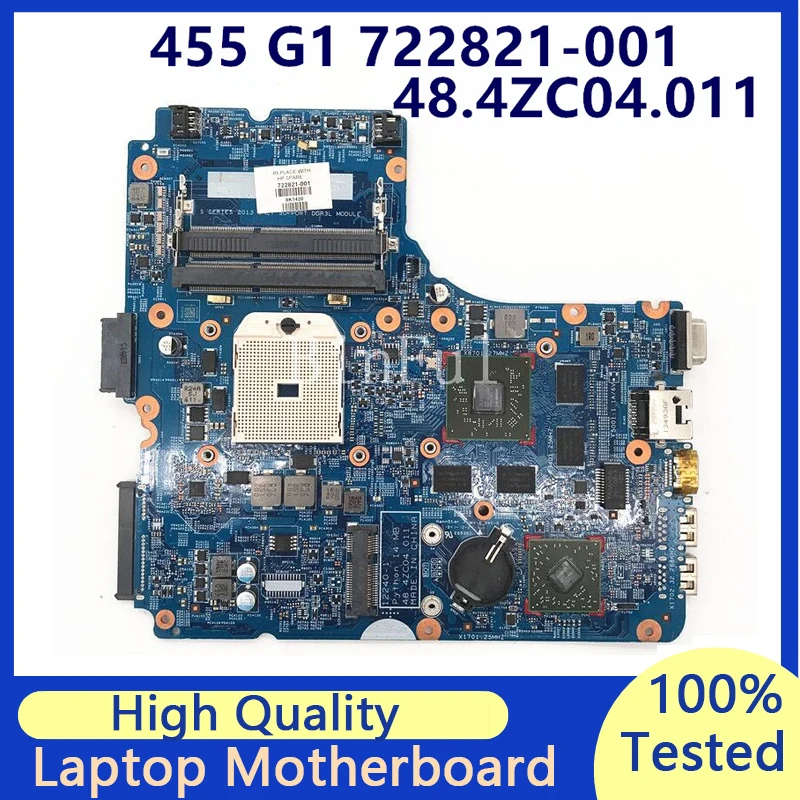 

722821-001 722821-501 722821-601 For HP 455 G1 Laptop Motherboard 12240-1 48.4ZC04.011 2160842000 100% Fully Tested Working Well