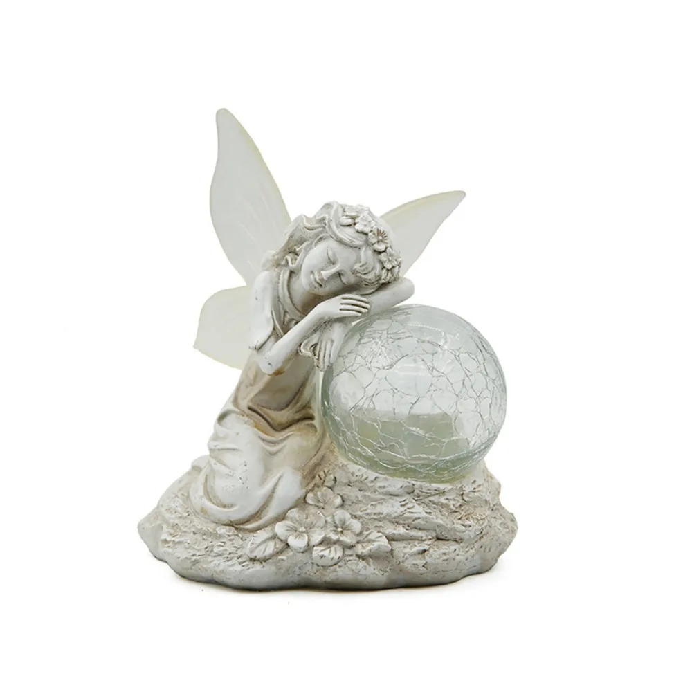 

Resin Solar Angel Ornament Colorful Creative Angel Statue Light Handmade Exquisite Garden Miniature Figurine Sculpture