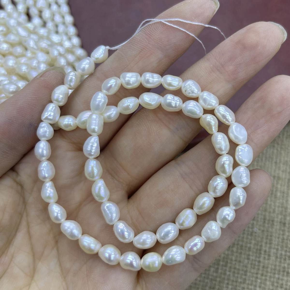 الباروك لؤلؤ المياه العذبة الطبيعية بشكل غير منتظم شبه الانتهاء الخرز لصنع المجوهرات عقد دي اي واي سوار إكسسوارات