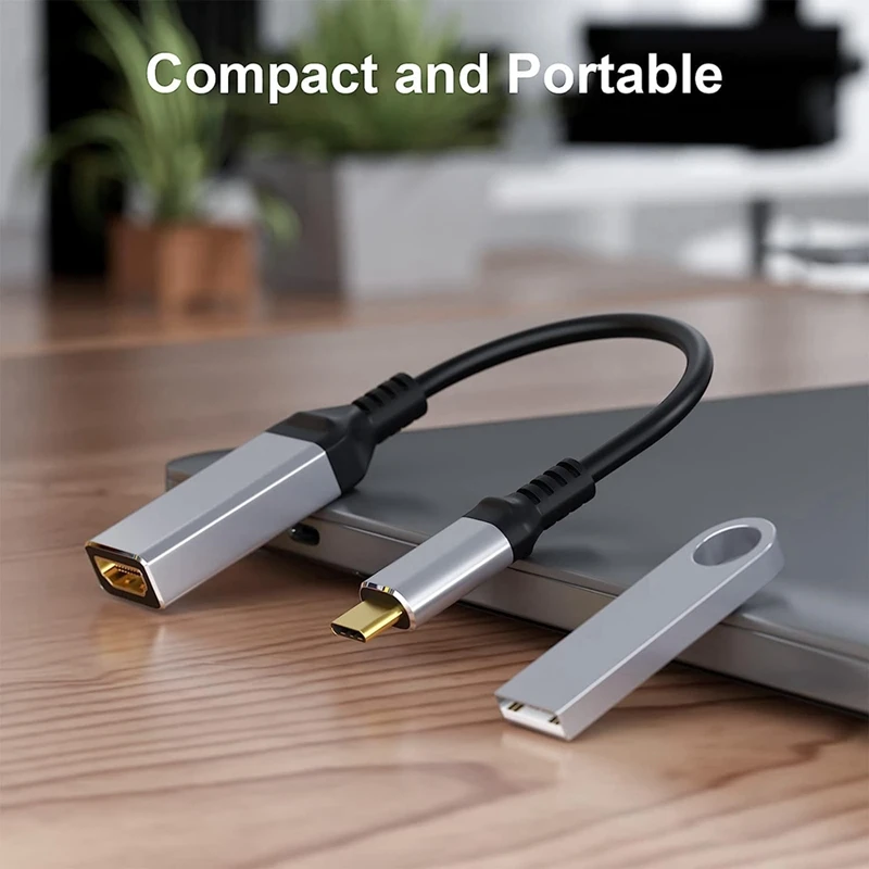 USB C To -Compatible Adapter 4K 120HZ High Definition Patch Cord For Computer Monitor Support 48Gbps Transfer Rate