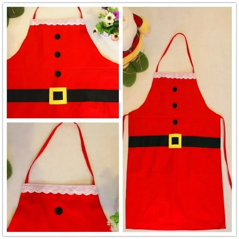 Personalized Christmas Red Santa Claus Aprons Christmas Creative Design Apron for Holiday Party Christmas Decoration Cloth