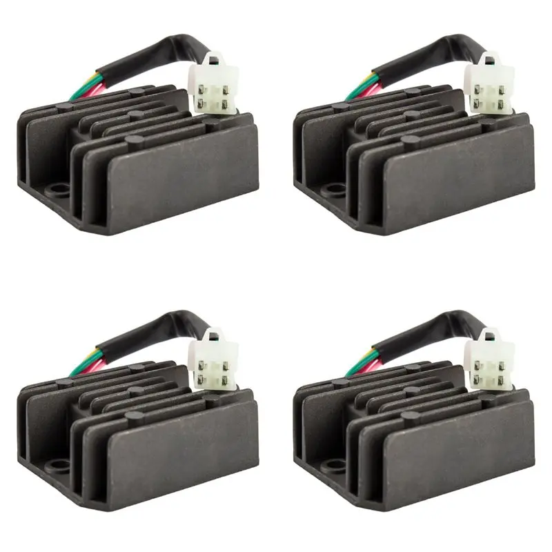 A95E-4X Universal 4 Wire Full Wave Black Motorcycle Regulator Rectifier 12V DC Bike Quad