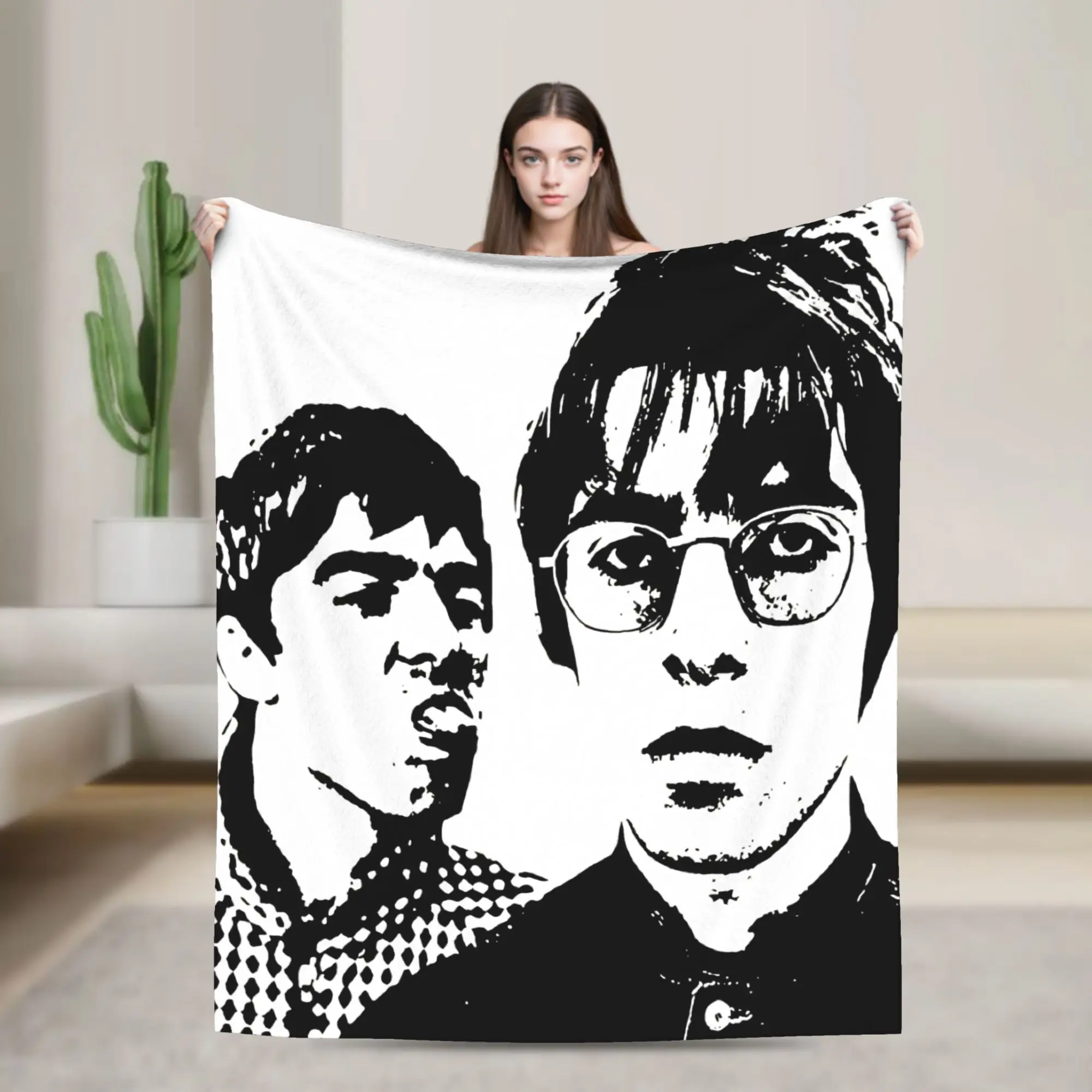 O-Oasis Gallagher Music Blanket  Flannel Funny Breathable Throw Blanket for Home All Season