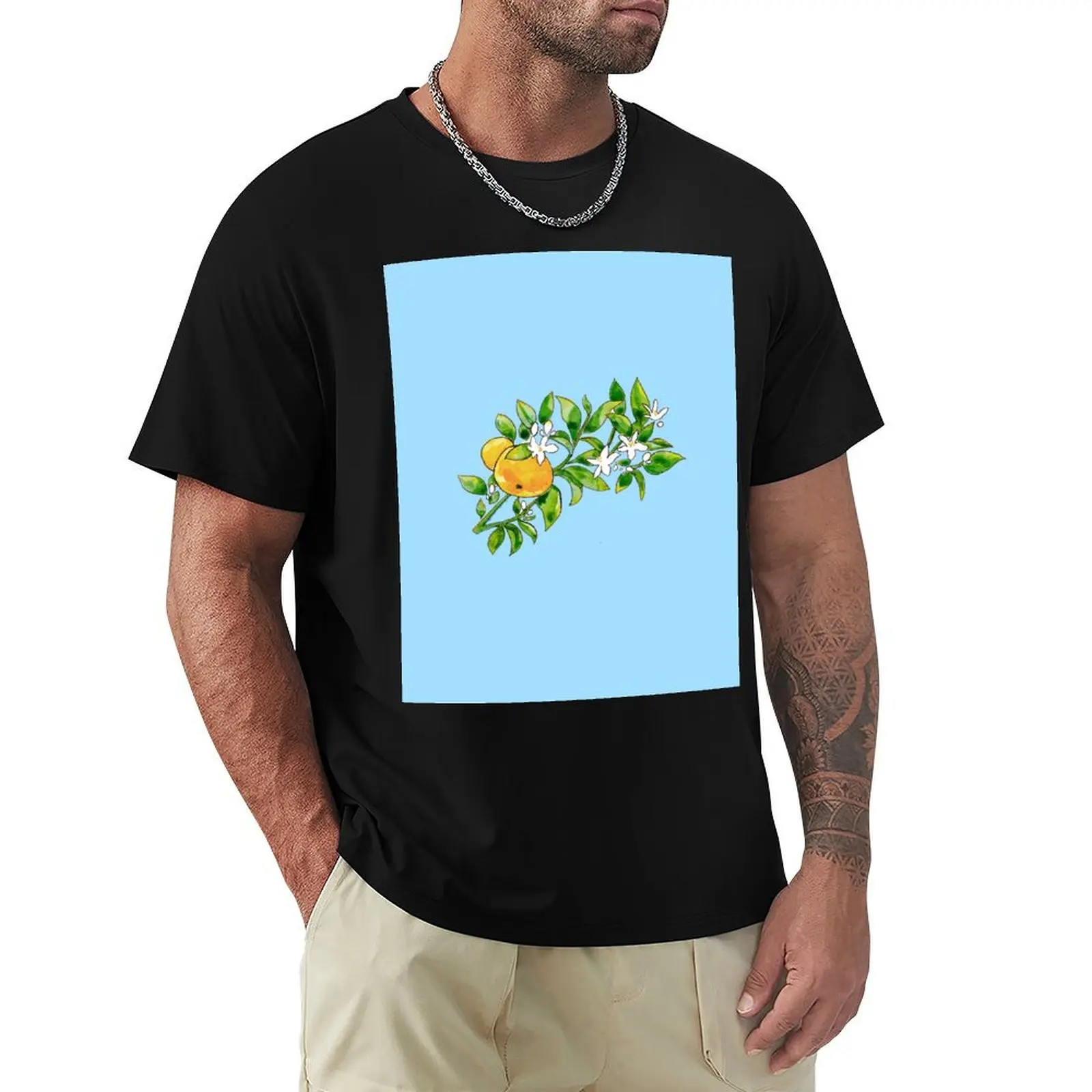 

Orange Branch and Flowers T-Shirt graphic shirts tops croswit shirt man mens graphic t-shirts funny