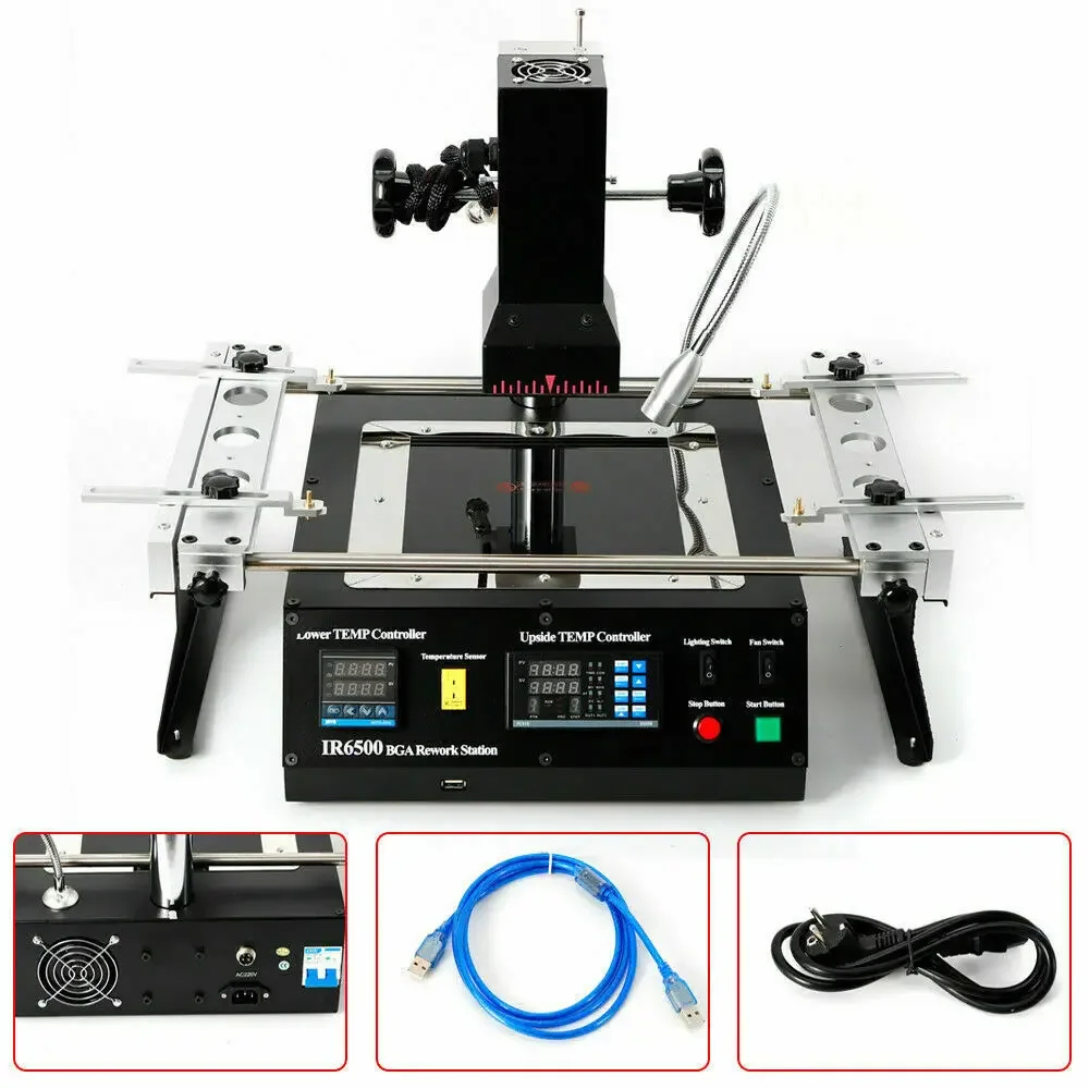 IR6500 BGA Rework Station Infrared Solder Welder System with Closed-loop Temperature Control w/USB Cable for Welding  Rpairing
