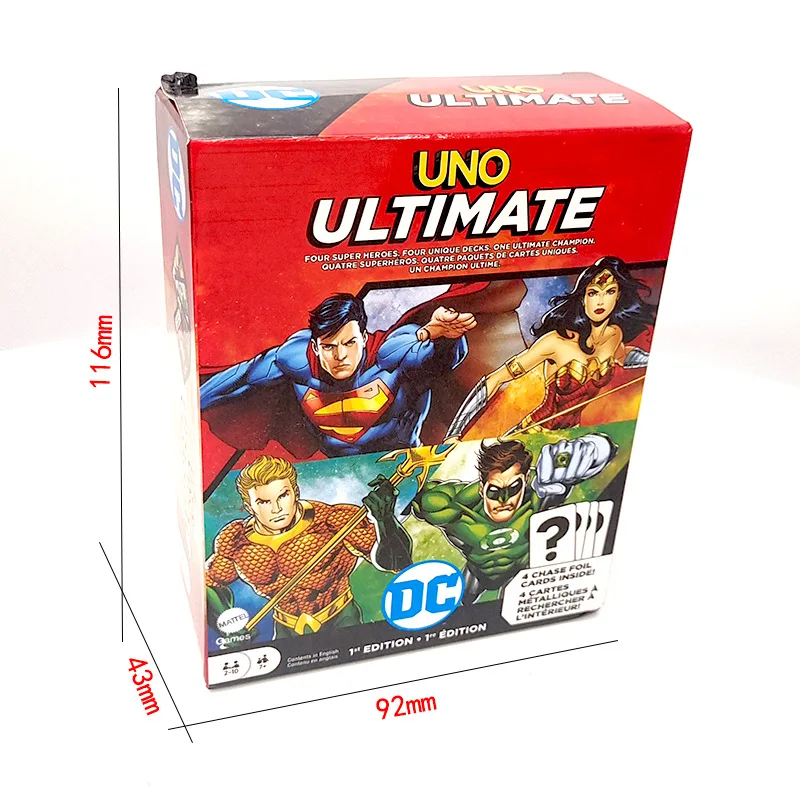 UNO Ultimate Marvel Card Game con 4 carte Foil da collezione, NO Mercy Card Game Character-mazzi a tema e regole speciali