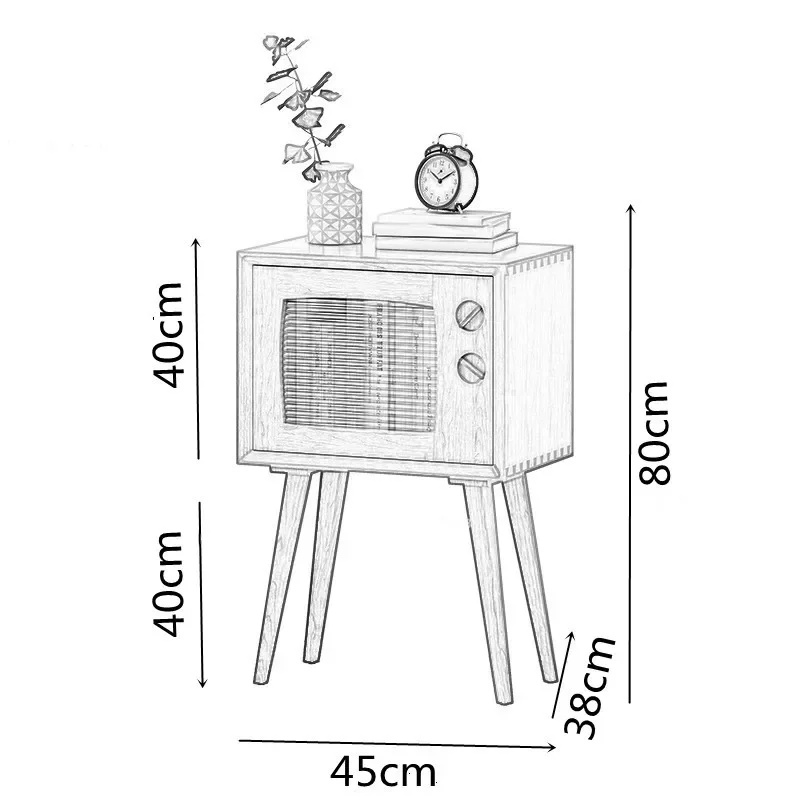 Nordic solid wood multi-functional magazine cabinet vinyl record player sofa small side bedside apartment type children's book