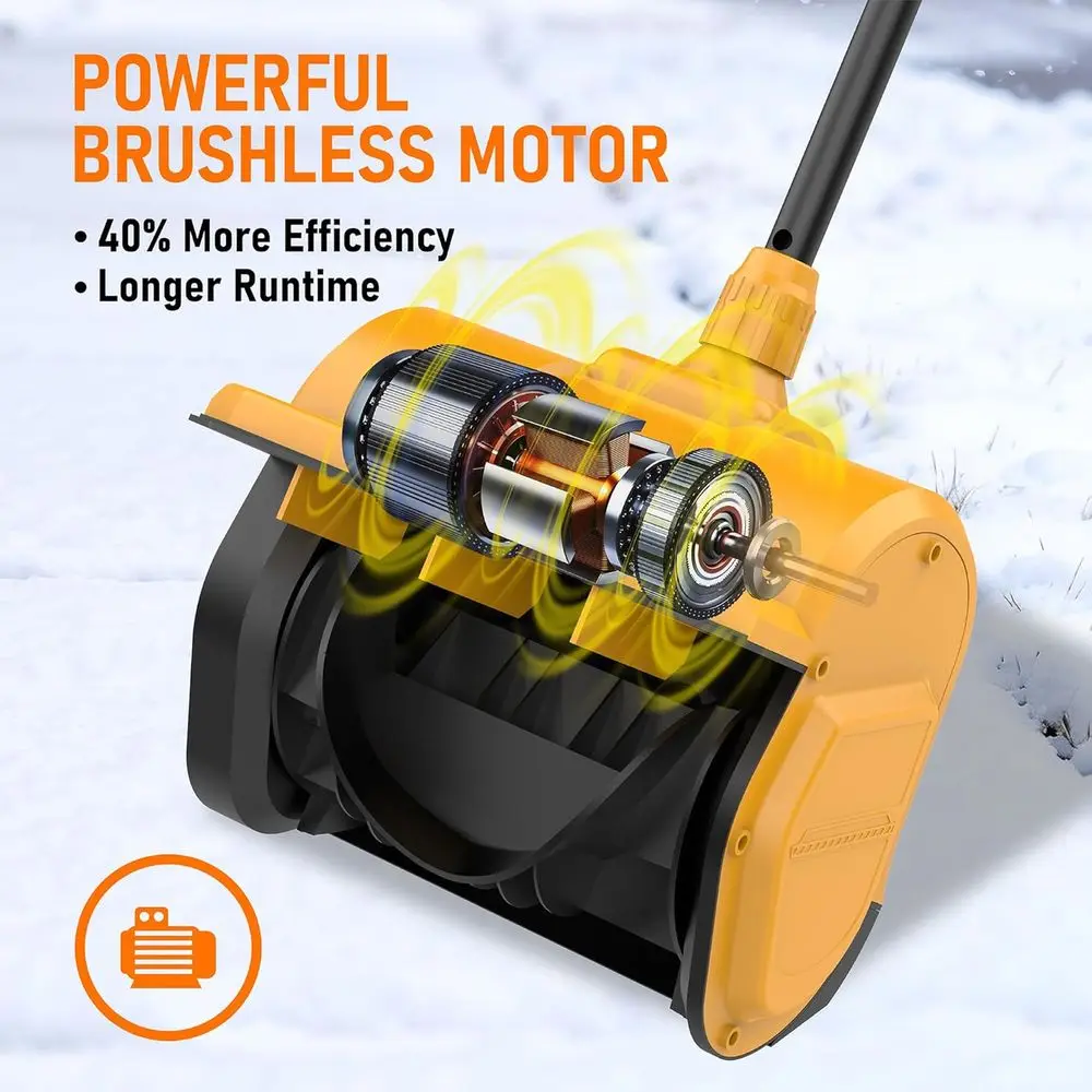 12 draadloze elektrische sneeuwblazers, 20V MAX-compatibel, max. 16FT worp, 7 heldere diepte voor oprit en terras