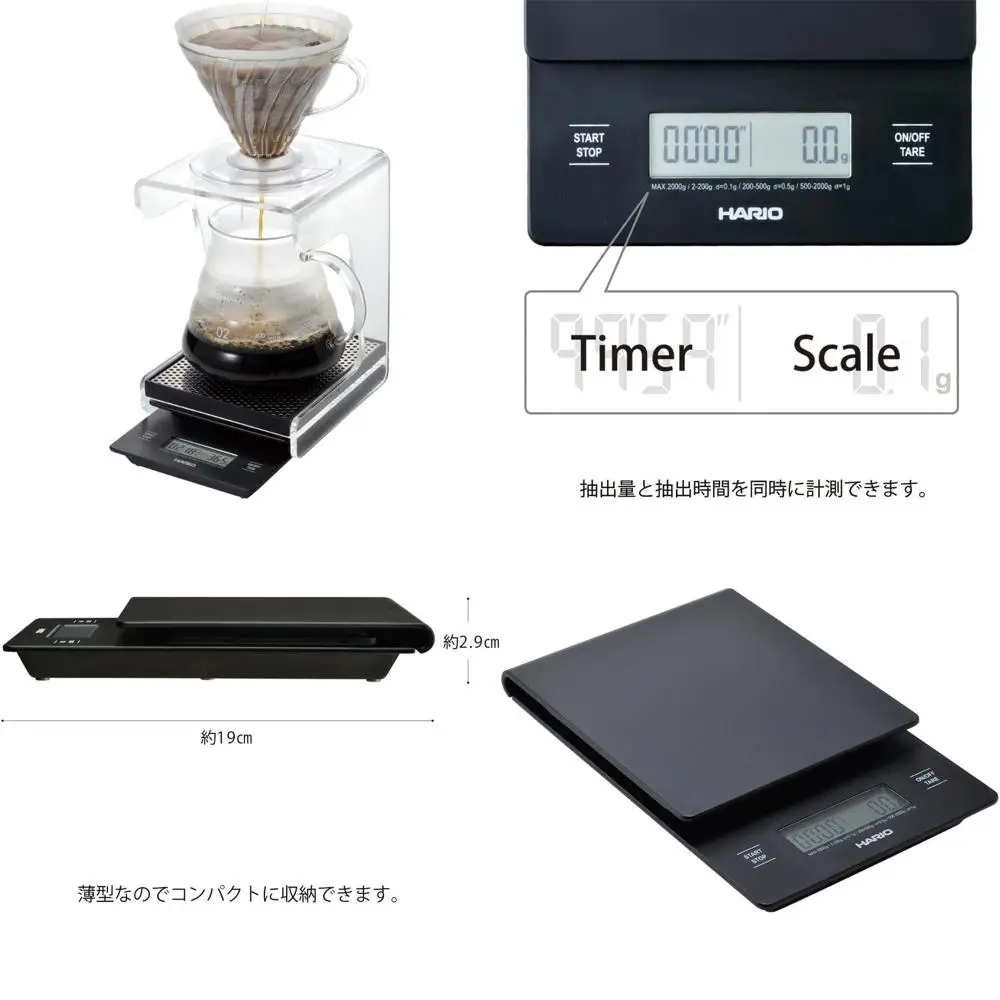 

60mm Pour-Over Coffee Scale, Sleek Black Edition