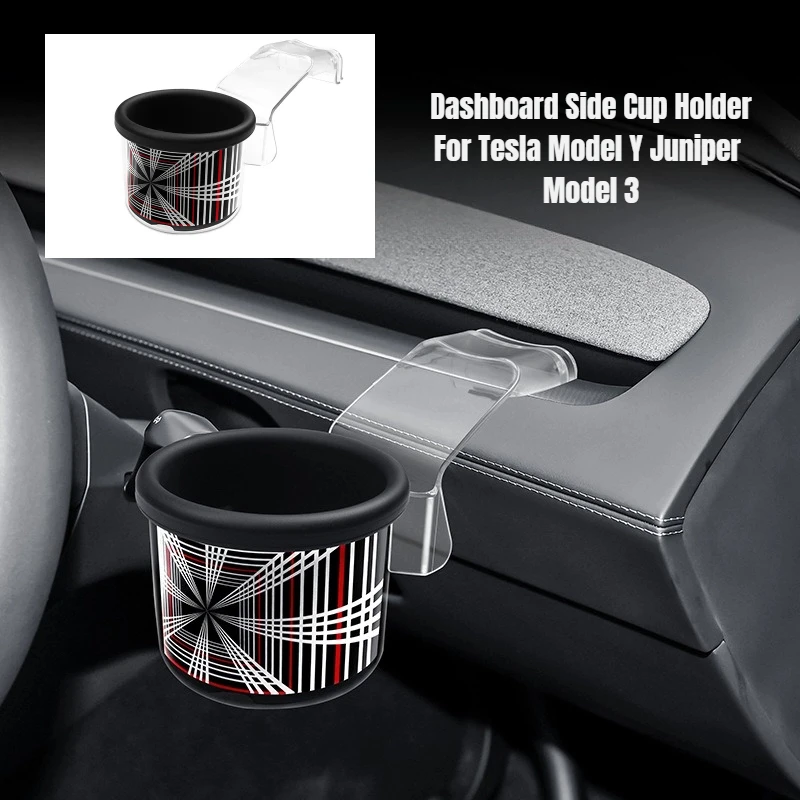 حامل أكواب الماء للسيارة حامل لـ Tesla Model Y Juniper Model 3 2021-2025 لوحة القيادة حامل الكأس الجانبي ملحقات السيارات الداخلية