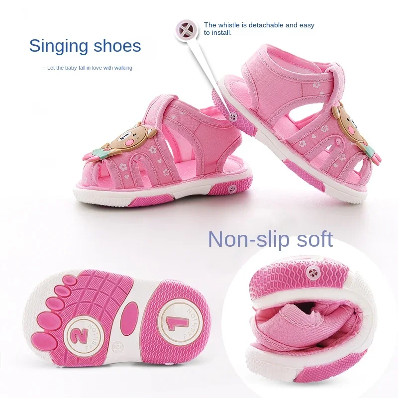 Scarpe da cartone animato per bambini per 0-2 anni sandali per bambini Bibi Sound First Walker primavera autunno pantofole con suola morbida