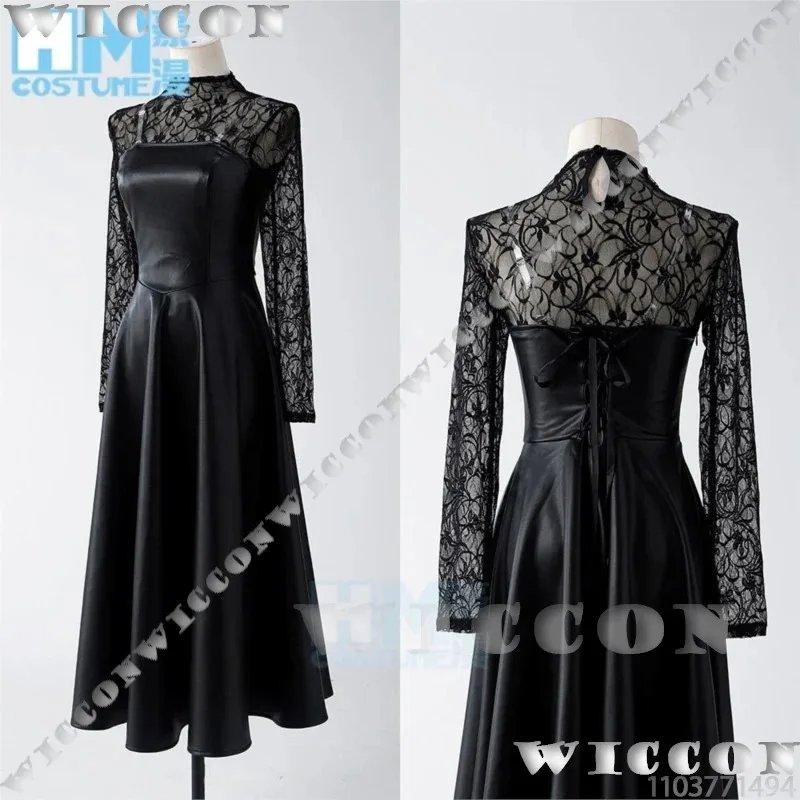 السيدة أوسارجي أنيمي ساكاموتو أيام تأثيري 80 سنتيمتر شعر مستعار أسود جلد فستان أبيض الحجاب مثير النساء فتاة البدلة Halloweek ؛ 3 ، c'5.b ؛ 8'