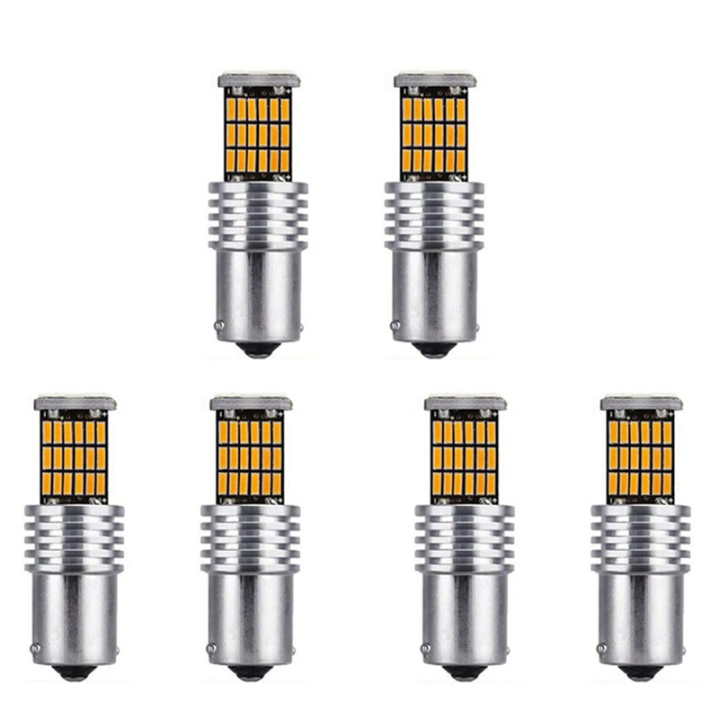 6X1156 Amber 7506 P 21W Led-Lampen Ba 15S Gele Voorste Achterste Richtingaanwijzers