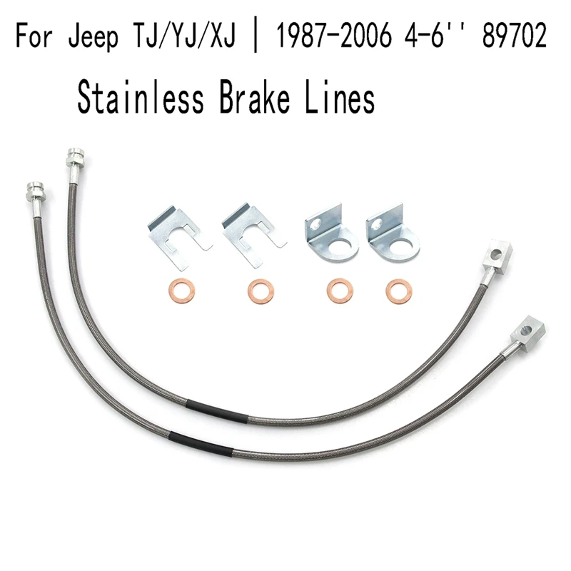 

Brake Lines Replacement For Jeep TJ/YJ/XJ 1987-2006 4-6 Inch 89702