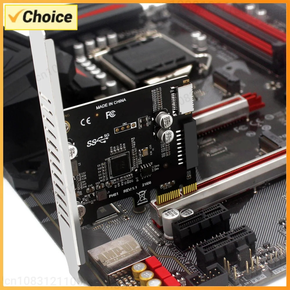 Computer PCI-E To USB 3.0 Type C Front Panel Adapter 19PIN PCI-E To USB 3.0 Hub Splitter Expansion Card