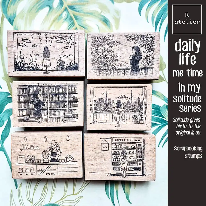 Tampons en bois pour scrapbooking, fournitures de scrapbooking, journalisation de la vie quotidienne, tampons pour filles
