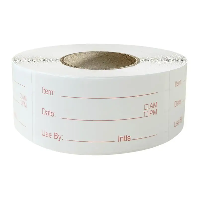 500pcs/roll 5*2.5cm Kitchen Sticker Refrigerator Freezer Food Storage Date Content Label For Restaurant Food Storage