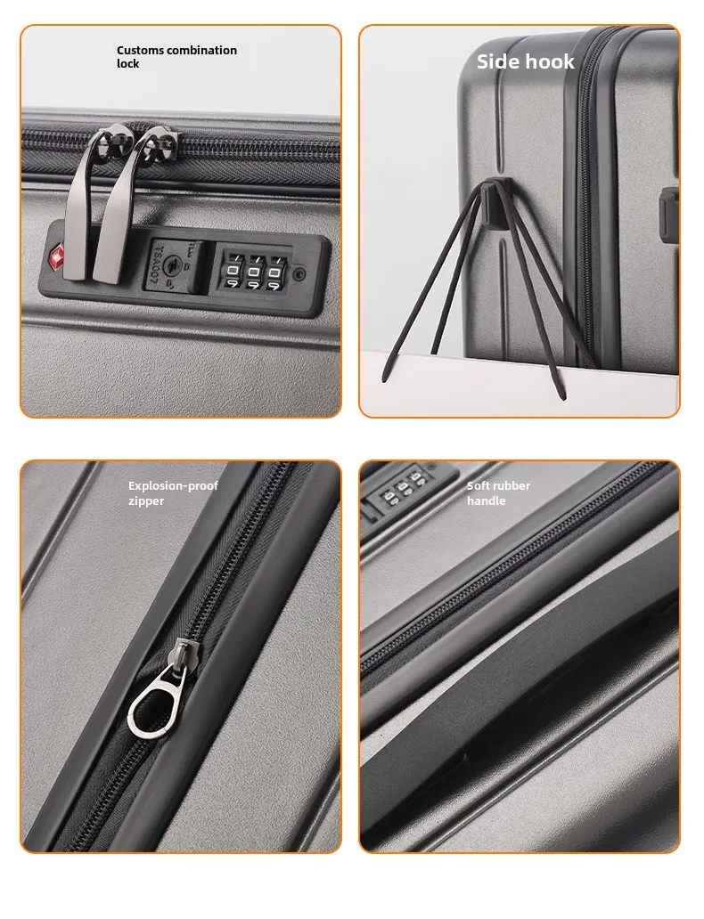 Side opening lid suitcase female new expandable multifunctional trolley case boarding suitcase suitcase leather suitcase