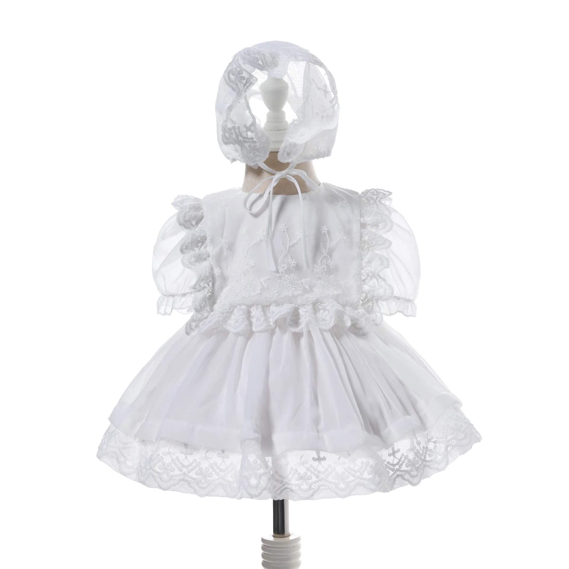 

0-24Month Newborn Toddler Baby Girls Clothes Ivory Lace Birthday Baby Girl Dress Party Wedding Lovely Princess Vestido OBF228404