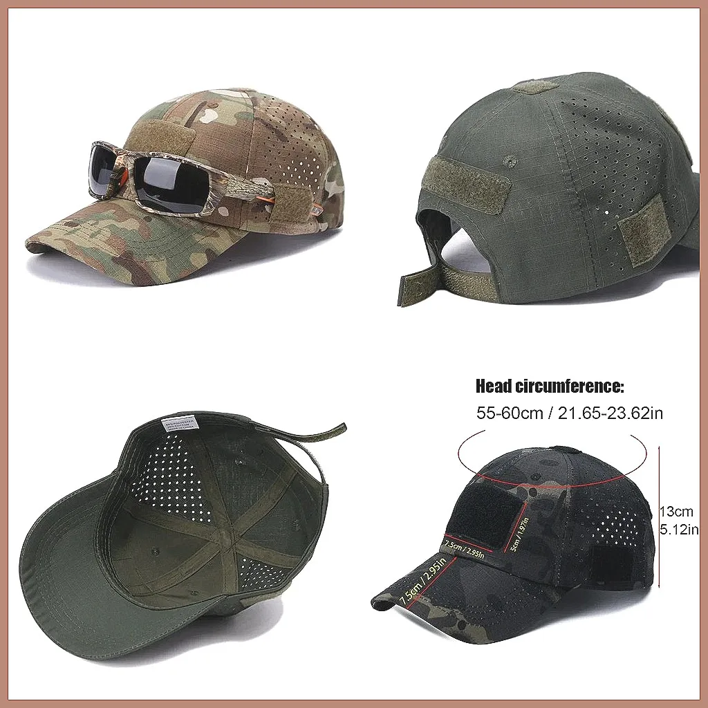 

Men's Camouflage Baseball Cap 2025 - Breathable Sun Hat for Outdoor Sports, Hiking, Fishing, Camping