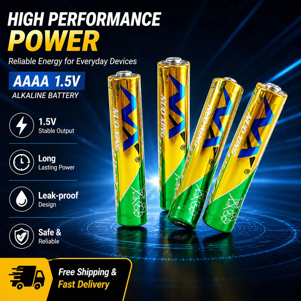 

1.5V Alkaline Battery AAAA E96 LR61 LR8D425 MN2500 MX2500 Suitable for Earphone Clock Stylus Laser Touch Pen