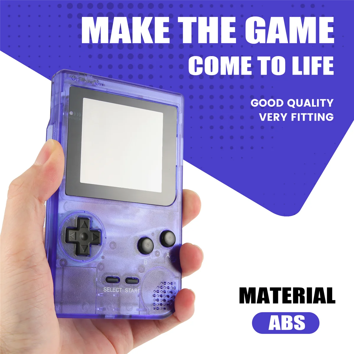 AT-Shell Replacement for Gameboy Pocket Game Console for GBP Shell Case with Buttons Kit Class Lens Translucent Deep