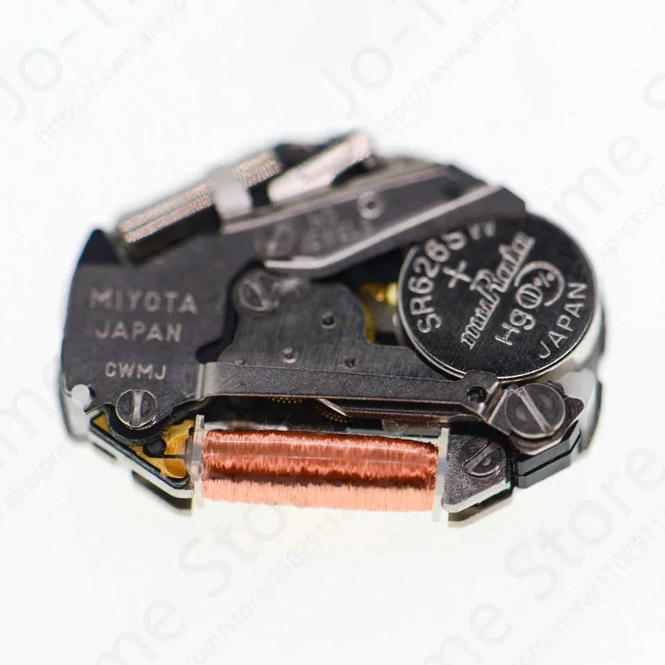 Miyota Super 2035 Quarzwerk, golden, 3 Zeiger, hochwertiges Zubehör, silbernes Gehäuse, Originalteil für die Uhrenreparatur