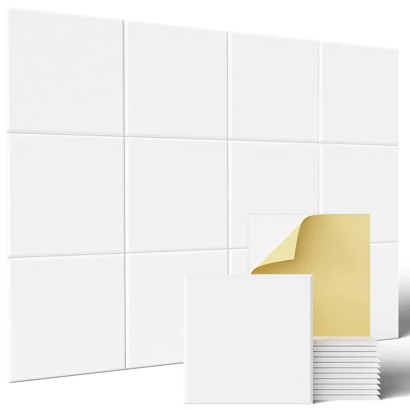 12pcs 30x30x0.9cm Self-Adhesive Acoustic Panels Square Sound Proof Panels Noise Insulation Wall Stickers Foam For Home Studio
