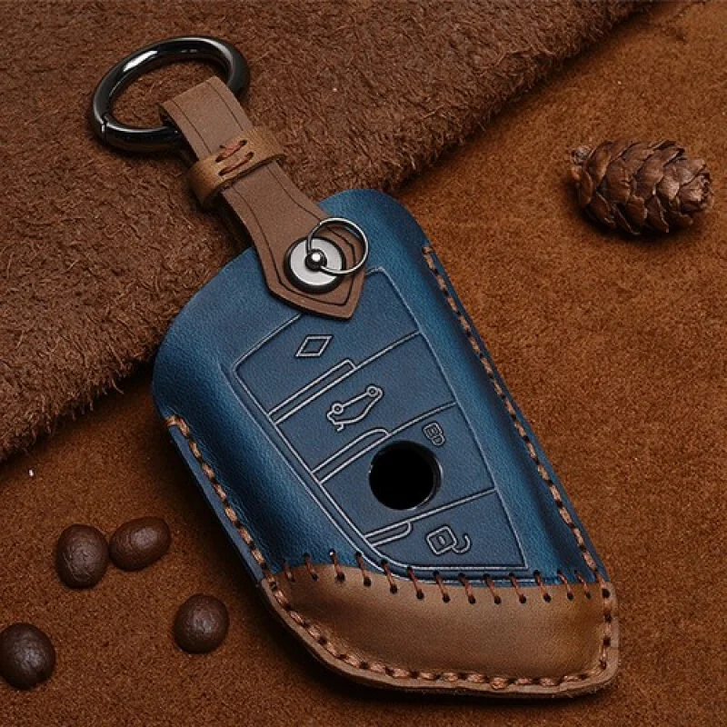

A+ For BMW X1 X2 X3 X4 X5 X6 X7 Leather Car Key Fob Chain Case Cover Accessories