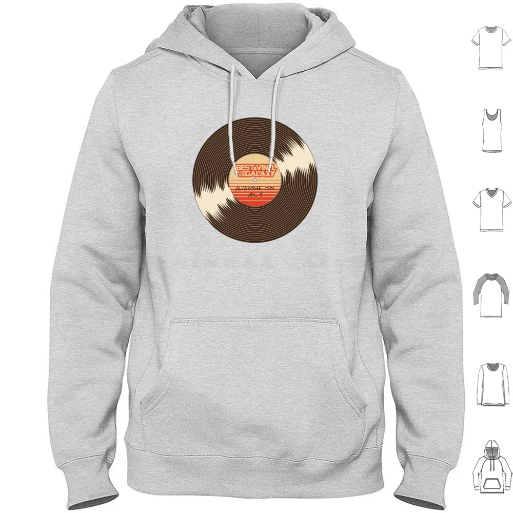 El Mejor Vinilo de la Galaxia, Awesome Mix Vol. 1 Sudadera con capucha de manga larga con estampado de discos de vinilo, para amantes de la música DJ