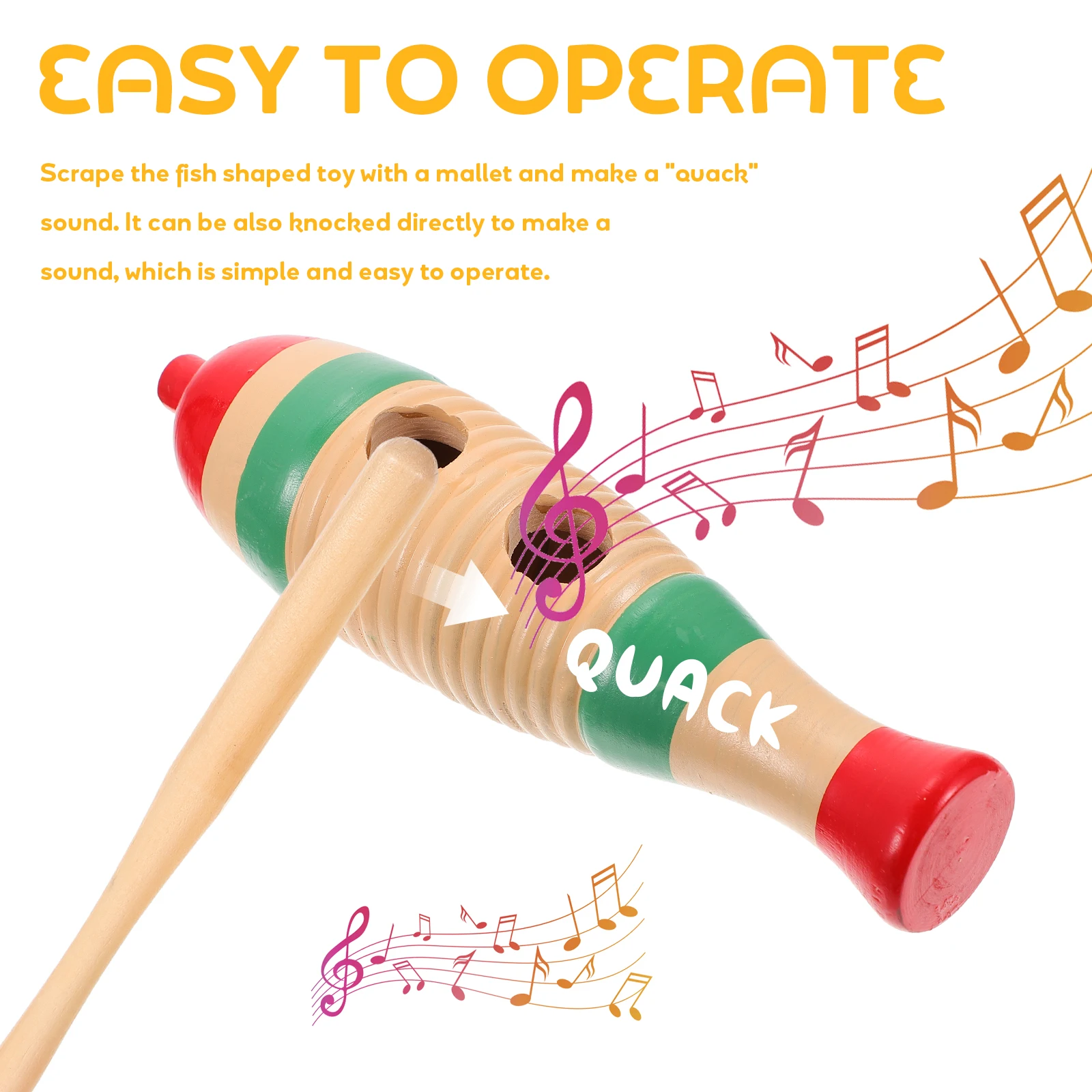 

Wood Fish Shaped Early Education Music Instrument For Kids Birthday Gift Wooden Musical Home Kindergarten Use Fish Style Guiro