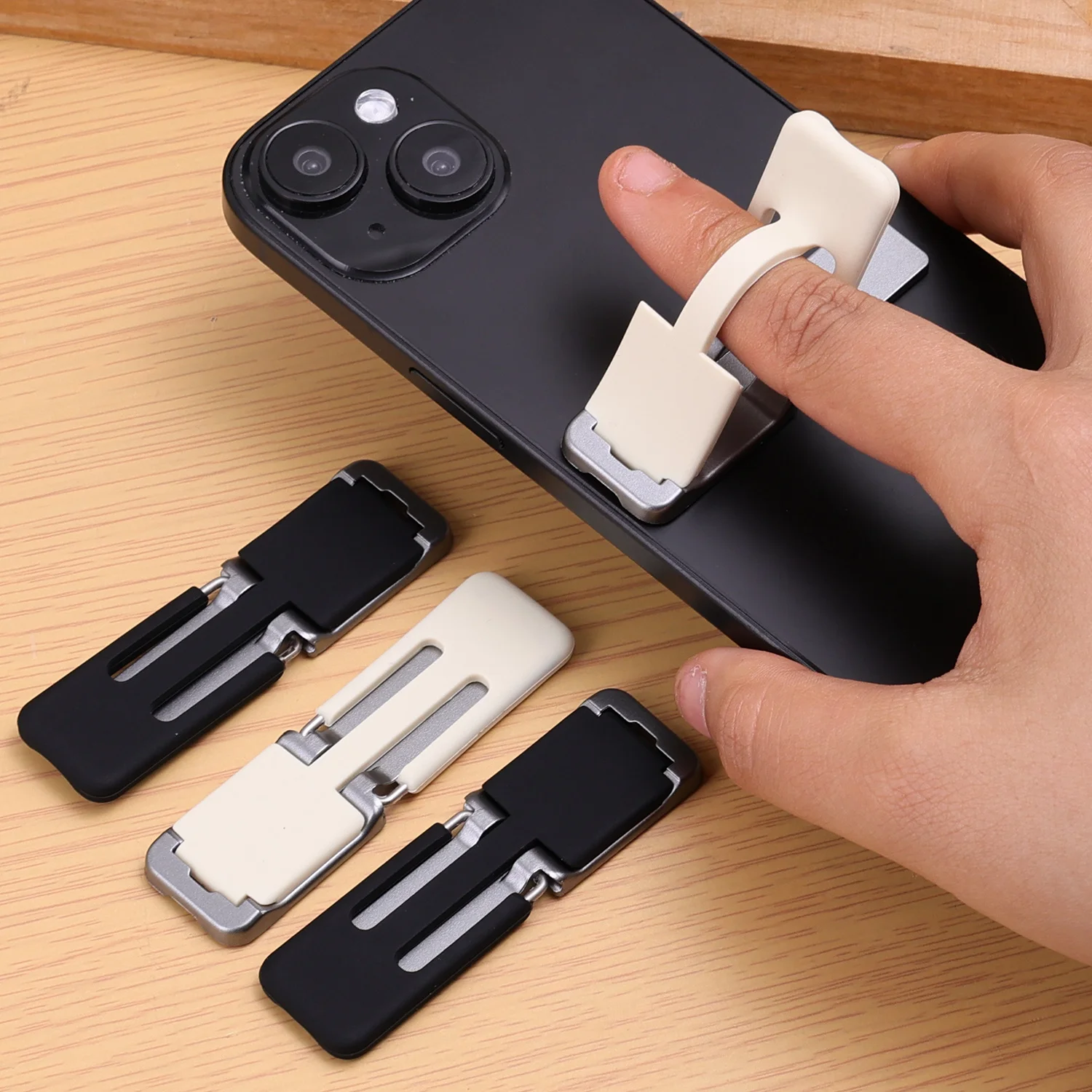 2pcs Creative Mobile Phone Finger Ring Buckle Holder For IPhone 16 15 Samsung Mi Huawei Universal Desktop Foldable Stand Lazy Br