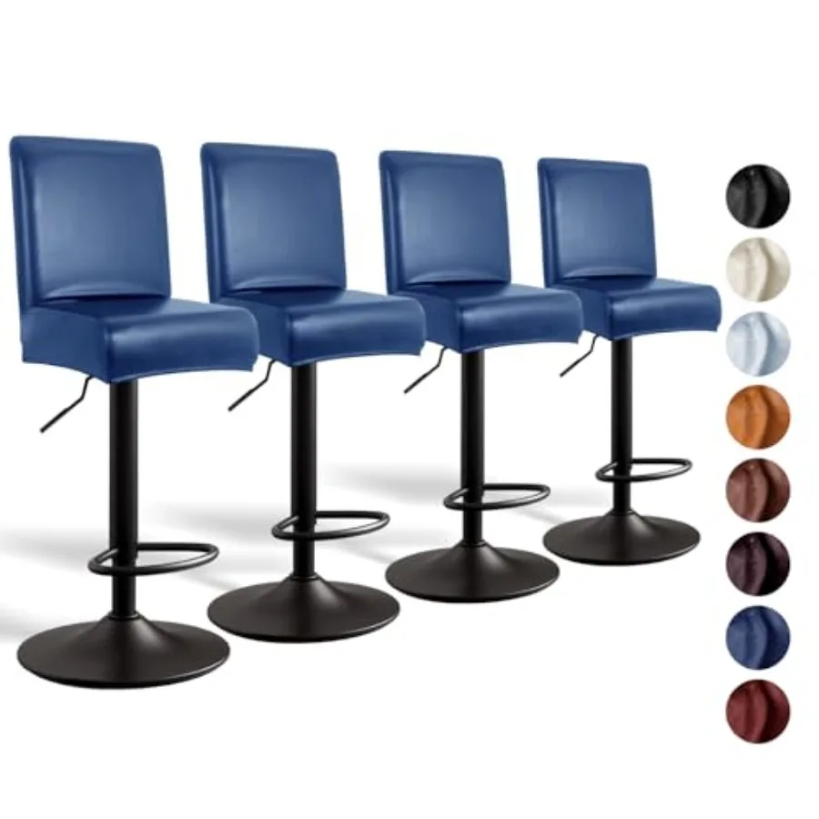 

PU Leather Bar Stool Covers with Backs 4 Pack Stretch Waterproof Bar Stool Chair Covers Washable and Comfortable Barstool Cover