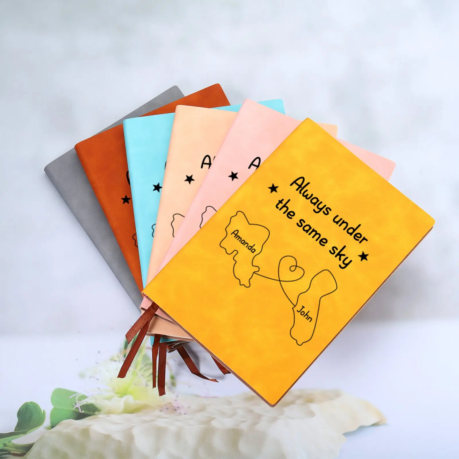 

Personalized Journal Notebook Gifts for Boyfriend Long Distance Relationship Gift Always Under The Same Sky Long Distance Gifts