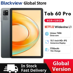 Blackview Tab 60 Pro Tablet 10.1'' HD+ IPS Display 8GB 128GB Octa-core Widevine L1 7700 mAh Android 14 Tablet PC