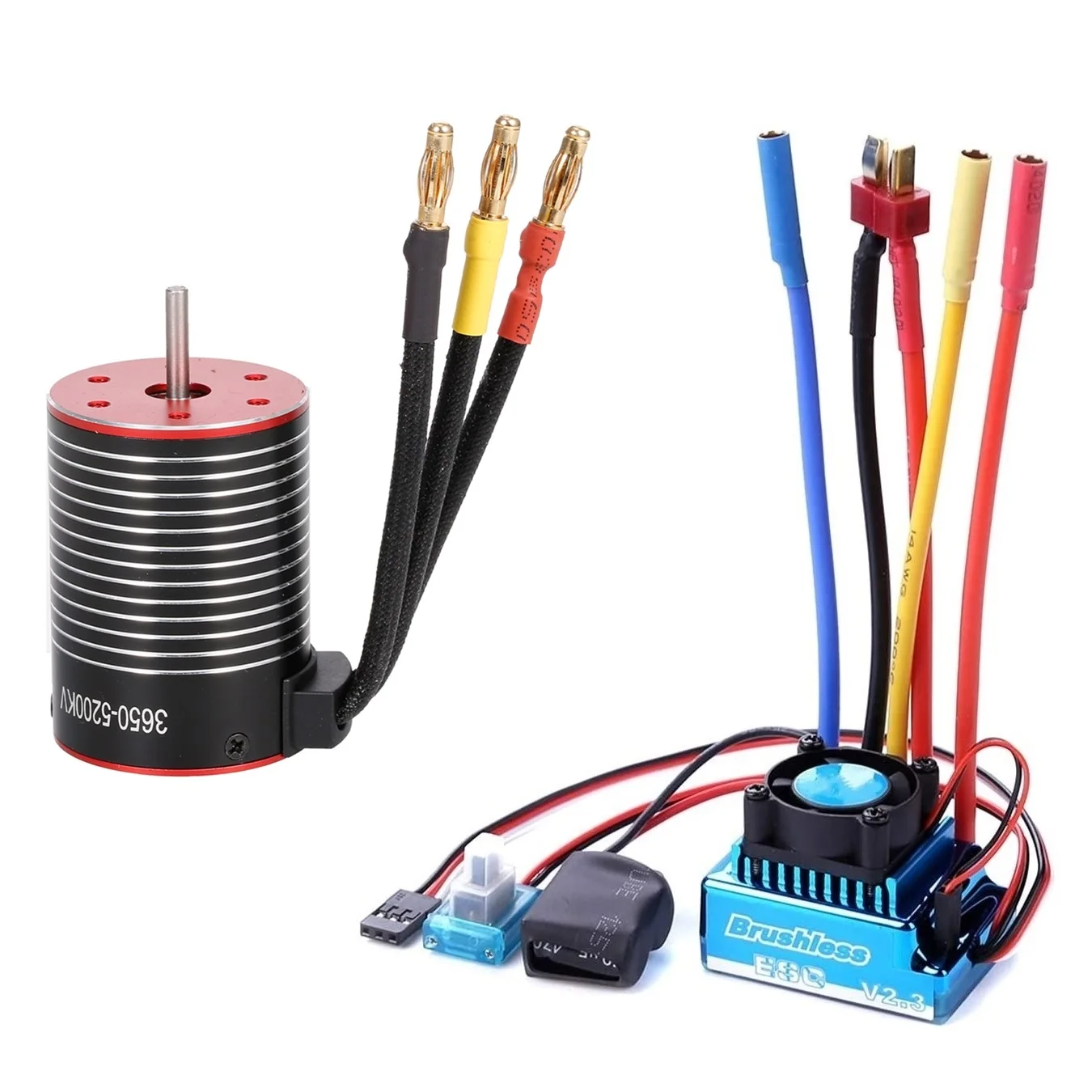 120A ESC and 3650 Brushless Motor 3600KV 4500KV 5200KV for 1/8 1/10 RC Car Drift Racing Off-Road Monster Truck