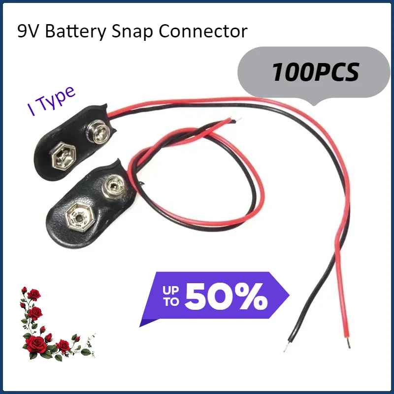 

500 шт./лот, 9 В, разъем для батареи, защелка постоянного тока, штекер, линейный адаптер, терминал, экспериментальный кабель питания I, тип 15 см, 150 мм