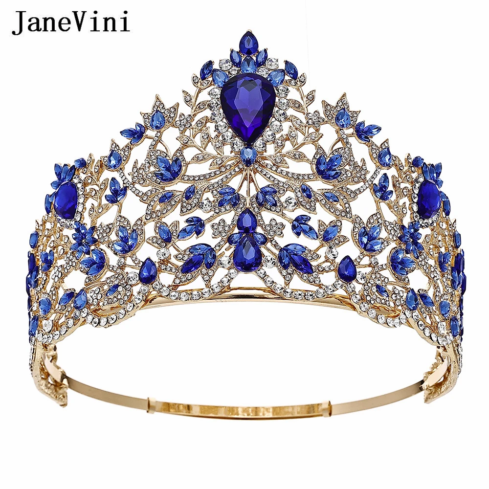 Imagem -04 - Janevmini-sparkly Europeu Coroas Vermelhas e Tiaras para Casamento Cabelo Jóias Hairwear Ornamental Coroa Ornamental Miss Universo